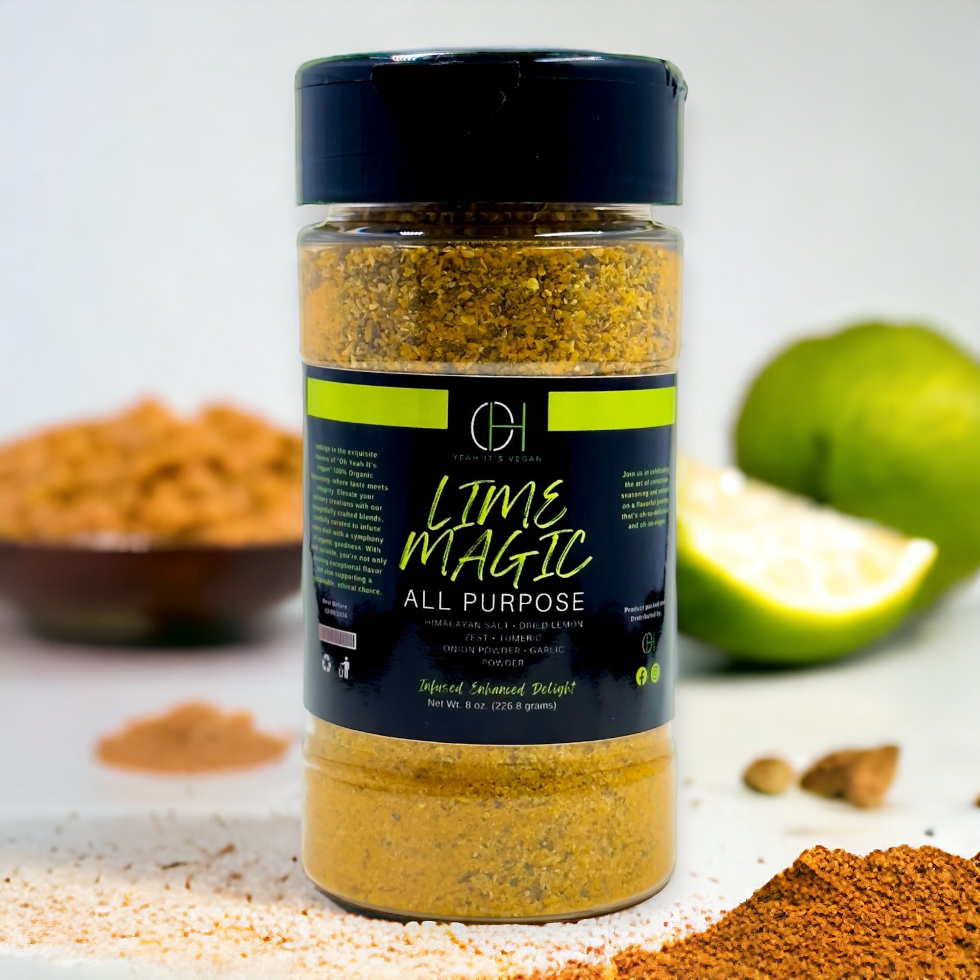 Oh Yeah It's Vegan | Lime Magic | All Purpose Seasoning | Mixed Spices | 100% Natural Ingredients - Oh Yeah It's Vegan