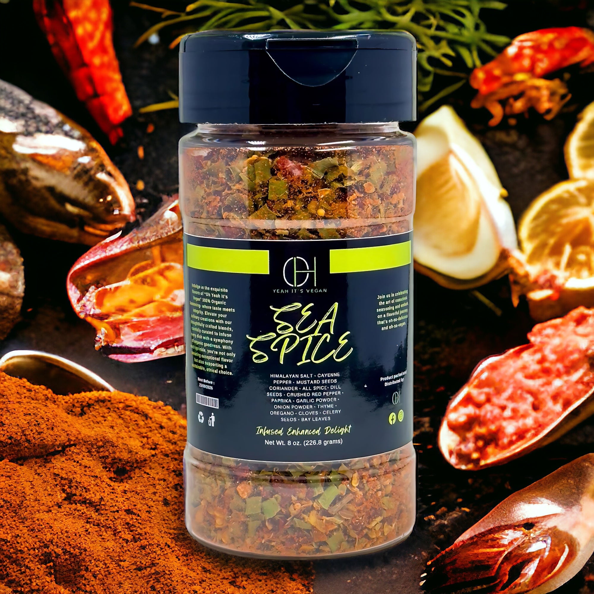 Oh Yeah It's Vegan | Sea Spice | Boil-in bottle | Seafood Seasoning | 100% Natural Ingredients - Oh Yeah It's Vegan